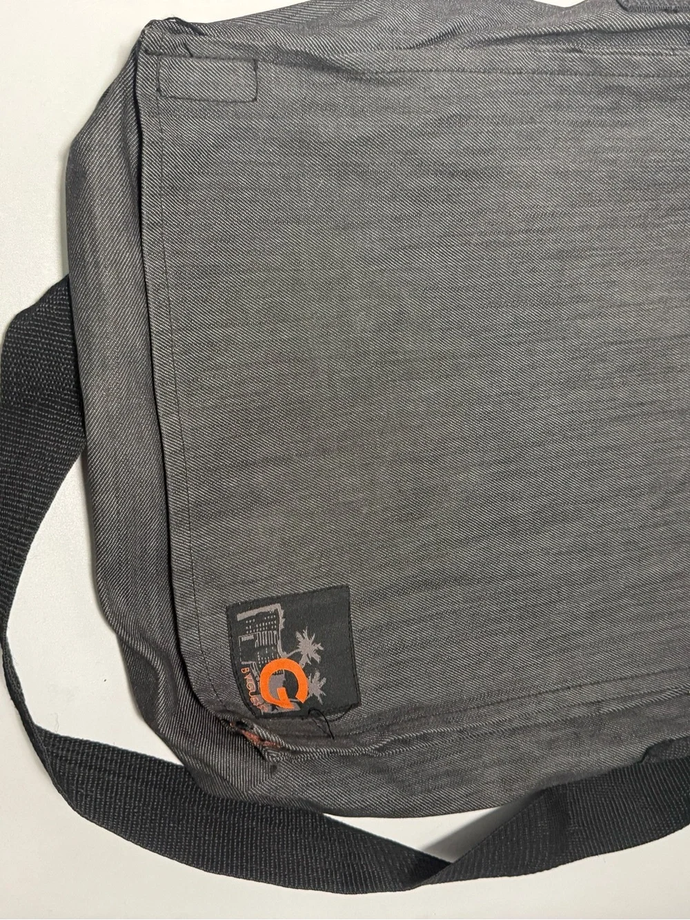 G by Guess Gray Messenger Bag with Orange Accent Tabs